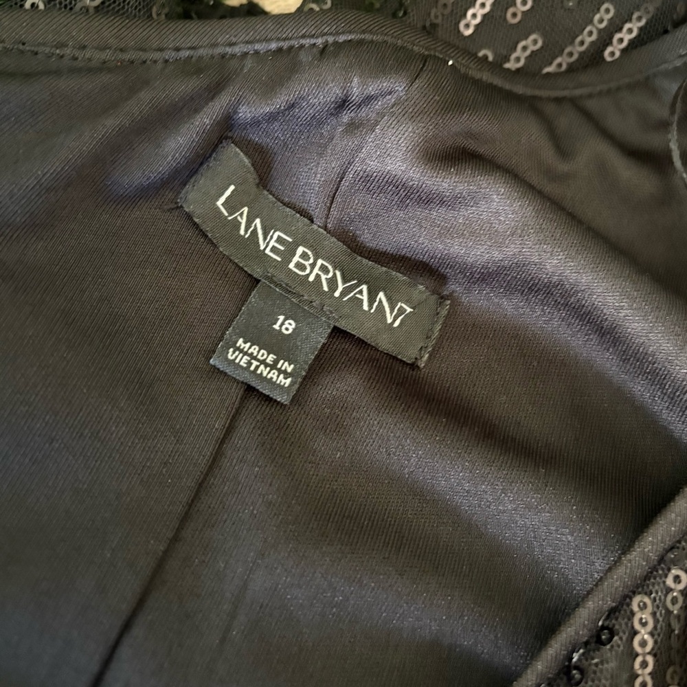 Lane Bryant Black Sequin One-Shoulder Dress - Picture 9 of 10